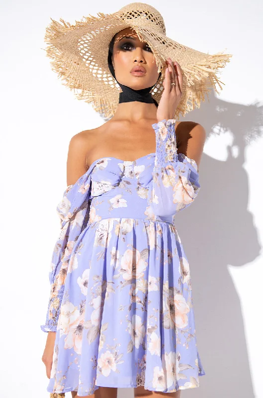 FT. YOUR FAVE OFF THE SHOULDERS MINI FLORAL DRESS