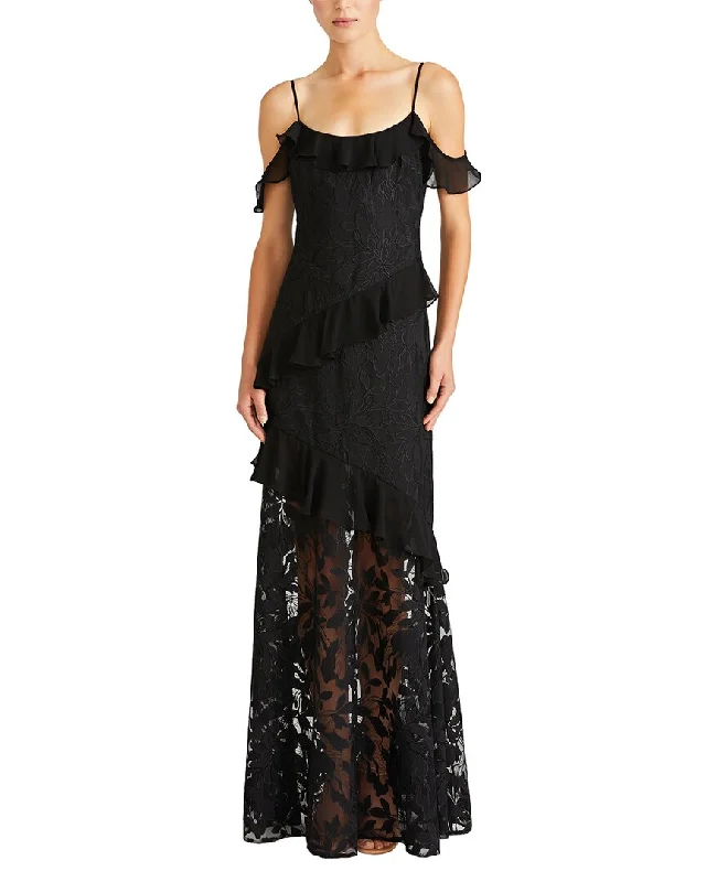 ML Monique Lhuillier Sienna Tulle Maxi Dress