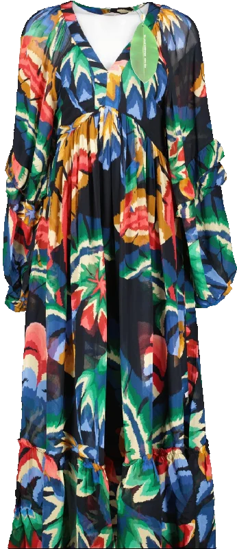 Farm Rio Multicoloured Chevron Forest Maxi Dress BNWT UK XS