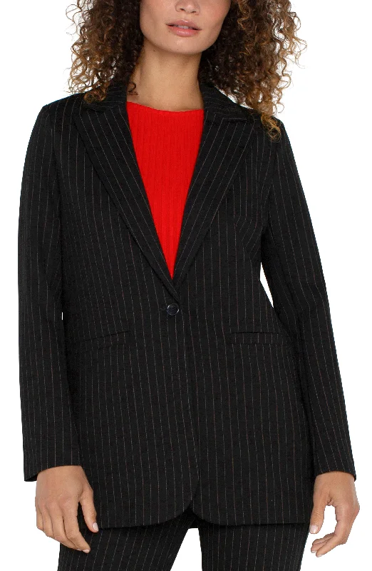 BUTTON FRONT BOYFRIEND BLAZER