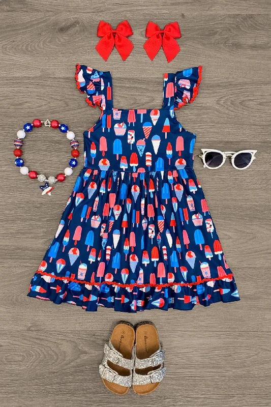 Red White & Blue Ice Cream Dress