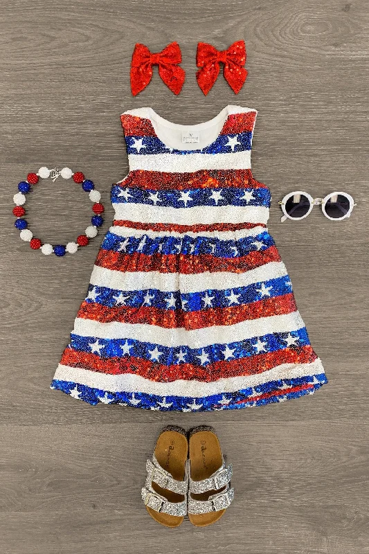 Sequin American Flag Dress