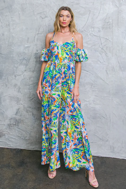 UNSEEN BEAUTY FLORAL WOVEN JUMPSUIT