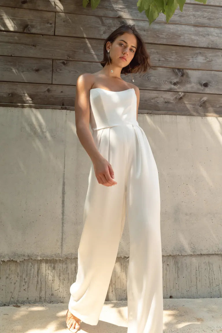 Jenny Yoo Little White Annika Jumpsuit