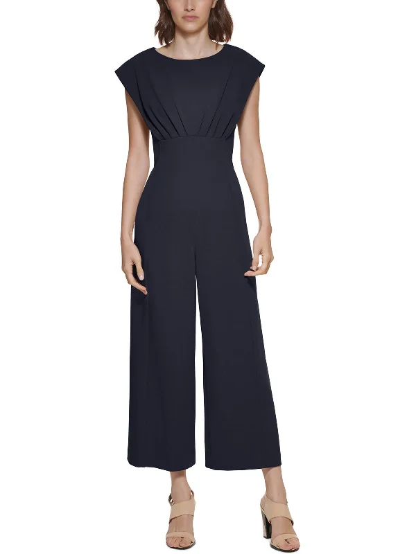 Womens Cap Sleeve Wide Leg Jumpsuit