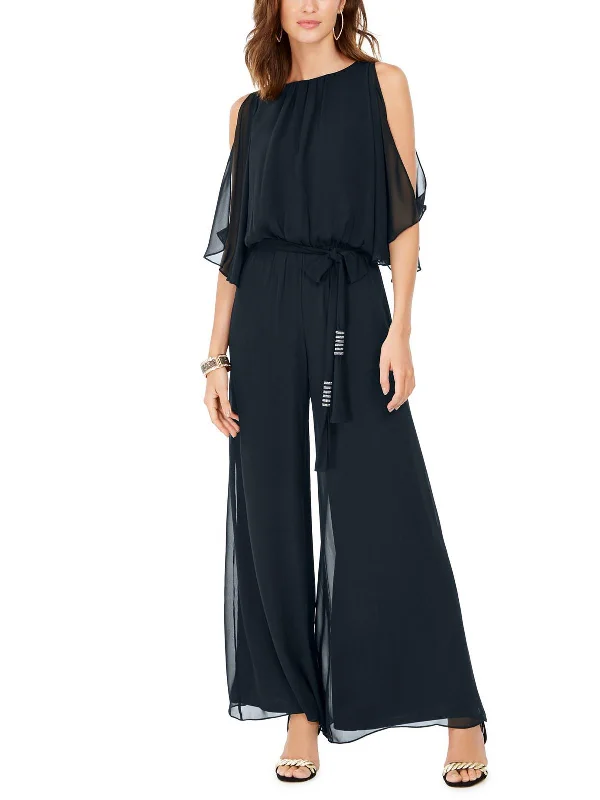 Womens Cut-Out Blouson Jumpsuit