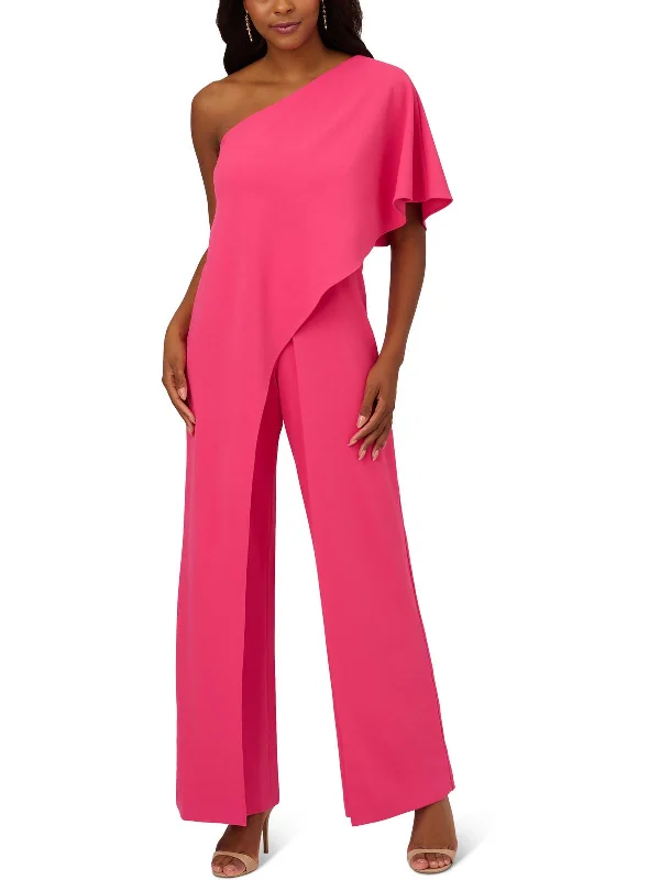 Womens One Shoulder Draped Jumpsuit