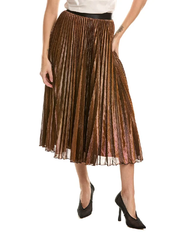 Reiss Alessi Metallic Pleated Skirt