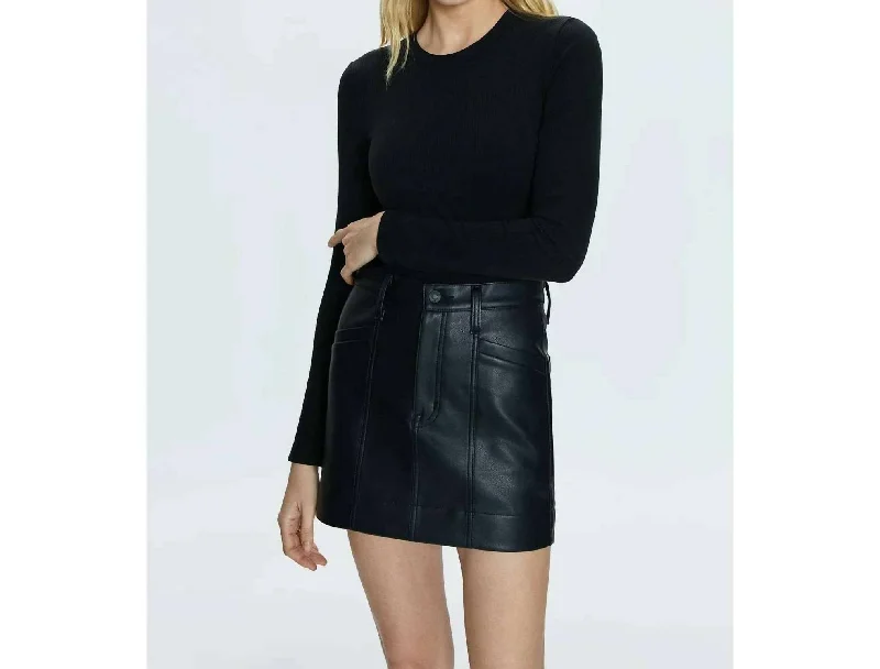 Tera High Rise Mini Skirt In Slate Black