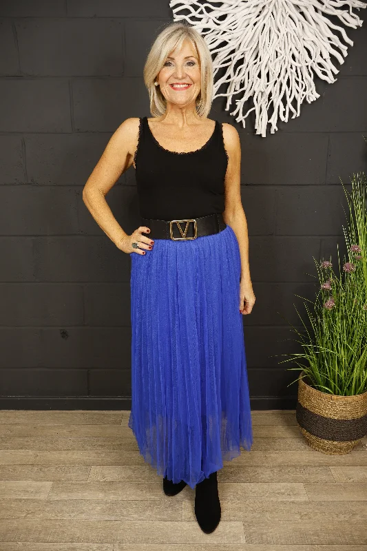 Tulle Maxi Skirt Royal Blue